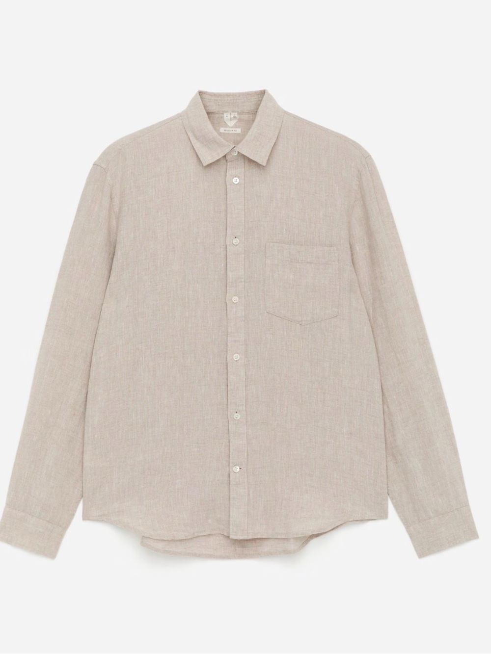 Arket Linen Button-Down Shirt in Light Beige, XS